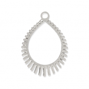 Colgantes gotas caladas corte con láser 22x16 mm - rodiado x2